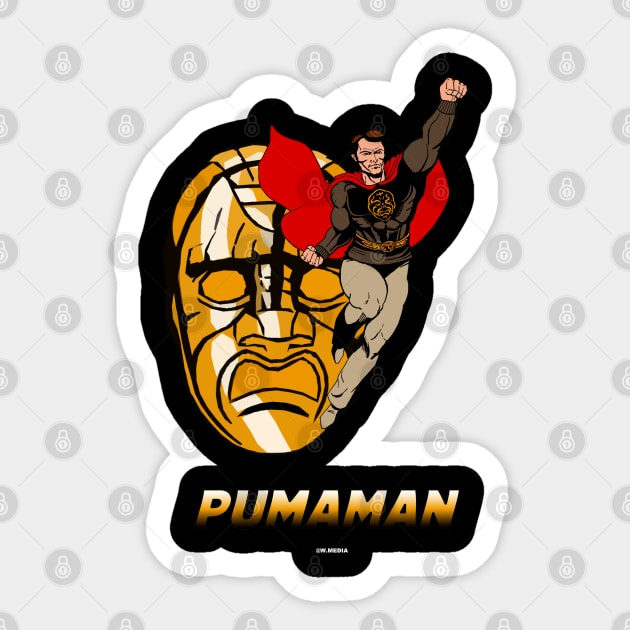 Pumaman mask Sticker by Wonder design